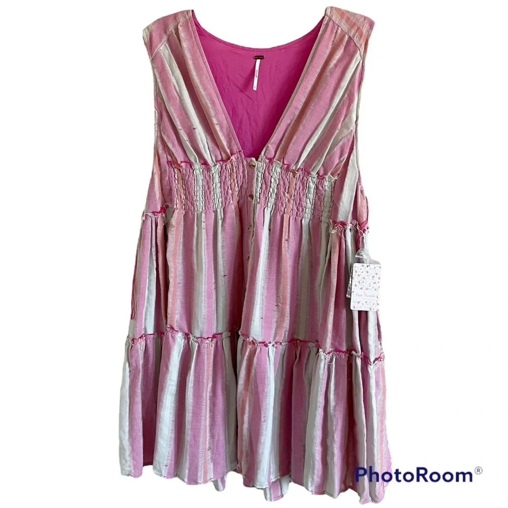 FREE PEOPLE Do It Again BOHO Cotton Mini Dress NWT Small - Picture 3 of 16